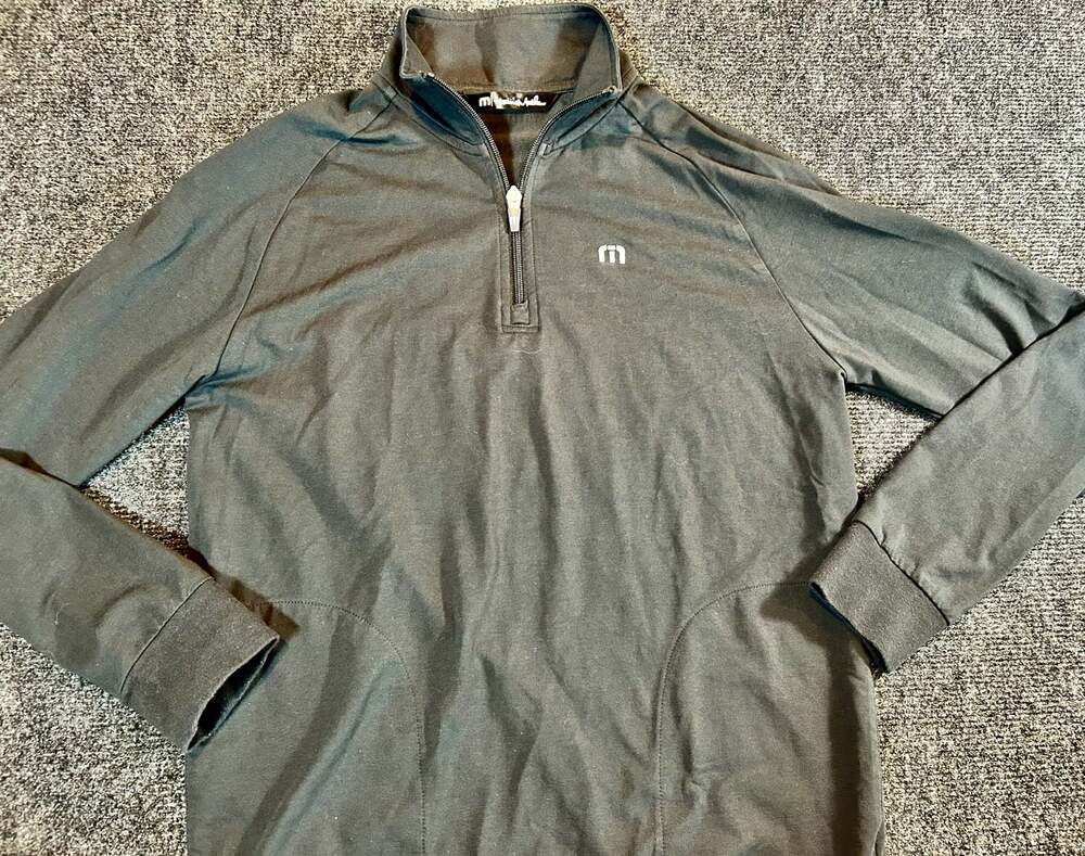 TravisMathew Womans Black Pebble Beach Golf Links Half Zip Pullover Size L